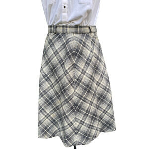 Vintage EVAN PICONE Old Money Midi Size 12 Lined Wool Twee Plaid Retro Skirt